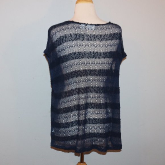 Cato 18W 20W Navy Sheer Top EUC - Picture 4 of 6